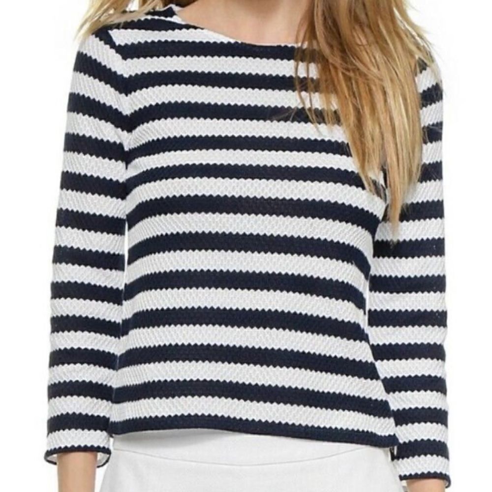 NWOT Diane Von Furstenberg Giselle Striped Top 8